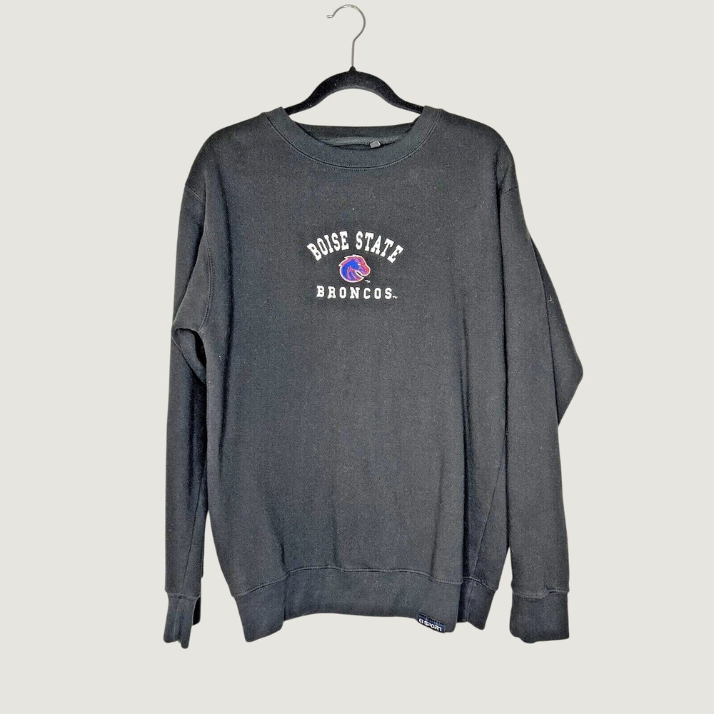 CI Sport Sweatshirt M Black Boise State Broncos Crewneck NCAA Collegiate Logo